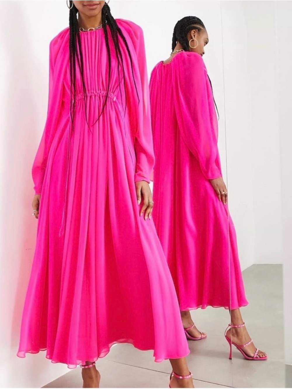 ASOS Hot Pink Long Sleeve Dress